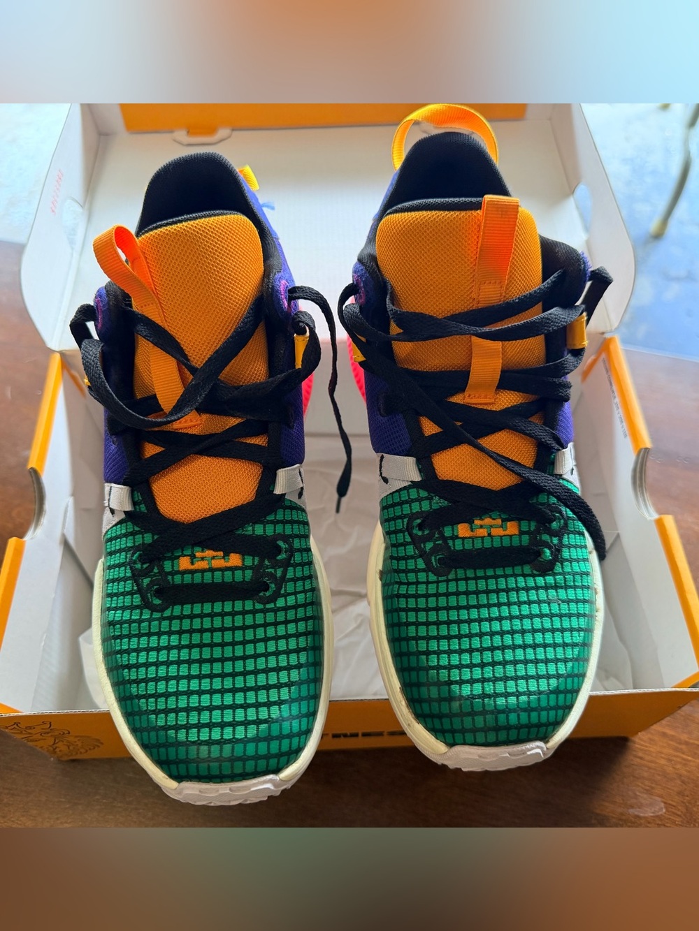 Nike Kids Colorblock Sneakers - Green/Orange/Purple